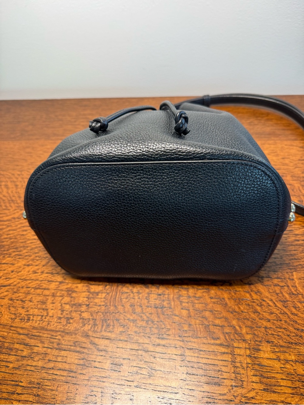 Rebecca Minkoff Black Pebbled Leather Drawstring Bucket Bag - Picture 6 of 9